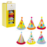 Multi Coloured Mini Party Hats - 6 Pack | Party Wearables |