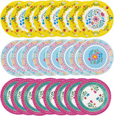 Floral Boho Paper Plates - 24 Pack | Summer Party Supplies |