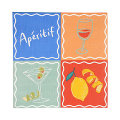 Aperitif Recycled Paper Cocktail Napkins - 20 Pack | Summer Decor |