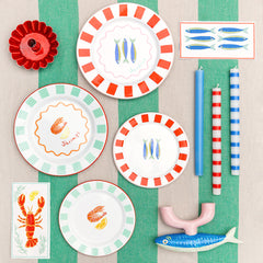 Green Stripe Cotton XL Tablecloth - 160cm x 250cm | Summer Home Decor |