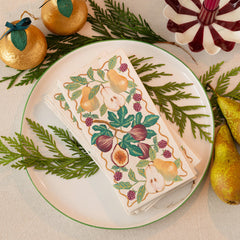 Autumnal Fruit Long Lunch Paper Napkins - 8 Pack Display | Autumn Decor |