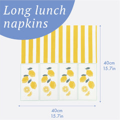 Lemon Long Lunch Paper Napkins - 8 Pack Display | Summer Napkins |