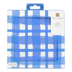 Blue & White Check Paper Napkins - 20 Pack | Summer Decor |