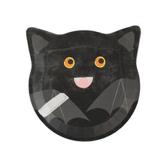 Halloween Cat / Bat Shaped Paper Plates - 10 Pack