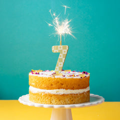 Gold Number Sparkler Duo Birthday Candle - 7 | Cake Candles |