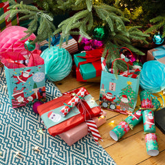 Holly Red & White Harlequin Mini Christmas Crackers - 6 Pack | Christmas Decor |