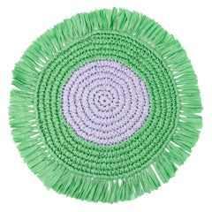 Lilac & Green Paper Raffia Placemats - 2 Pack | Summer Tableware |