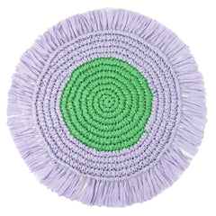 Lilac & Green Paper Raffia Placemats - 2 Pack | Summer Tableware |