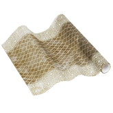 Gold & White Fabric Table Runner - 2m | Party Supplies |