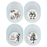 Alice Blue Round Paper Plates - 24 Pack | Tea Party Decor |
