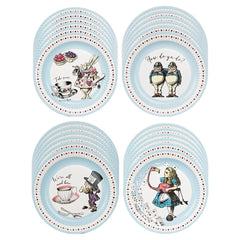 Alice Blue Round Paper Plates - 24 Pack | Tea Party Decor |