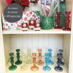 Green Glass Candle Holder | Summer Hosting Decor |