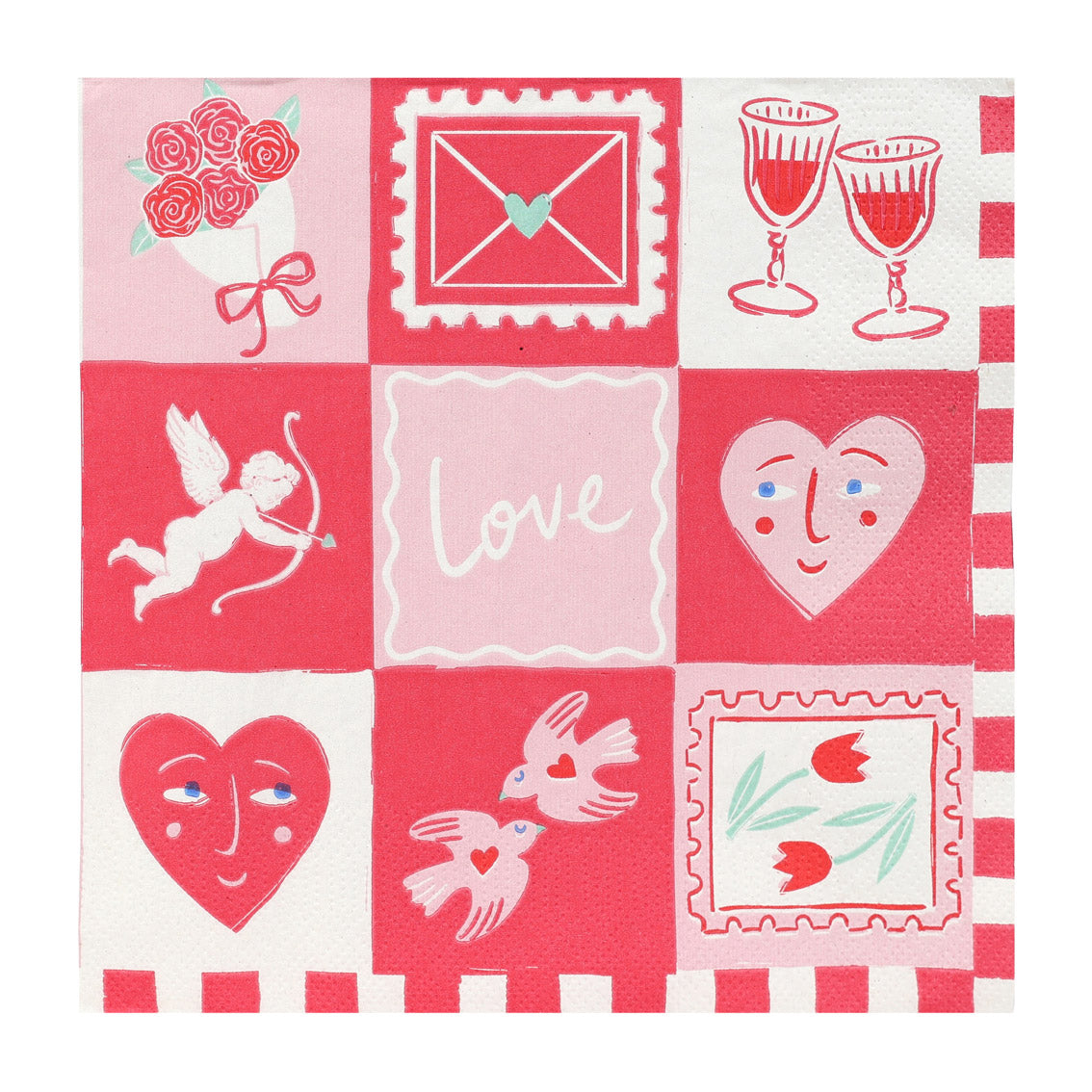 Love Icons Paper Napkins - 12 Pack Display | Wedding Decor |