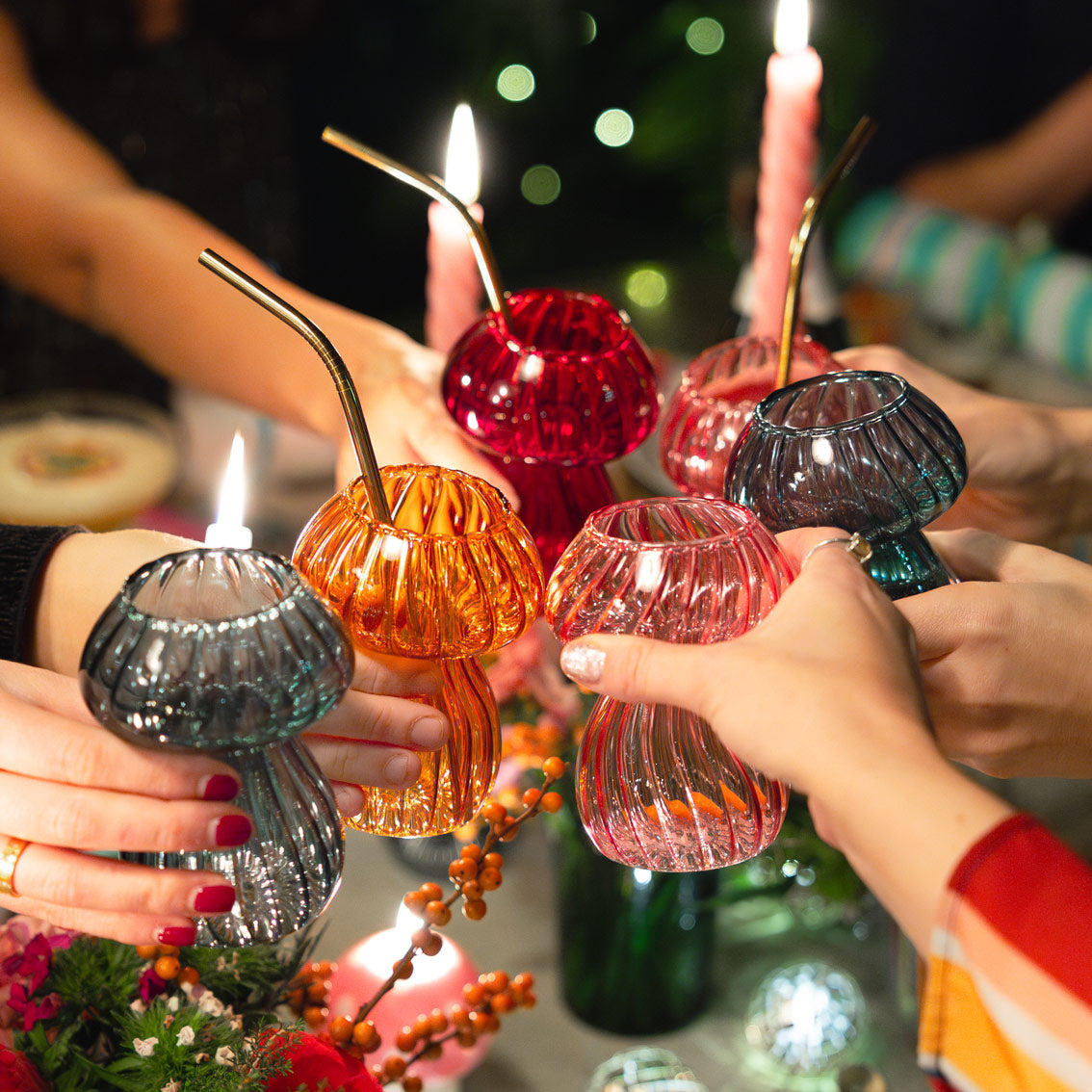 Green Mushroom Glass Candle Holder & Vase | Home Decor |