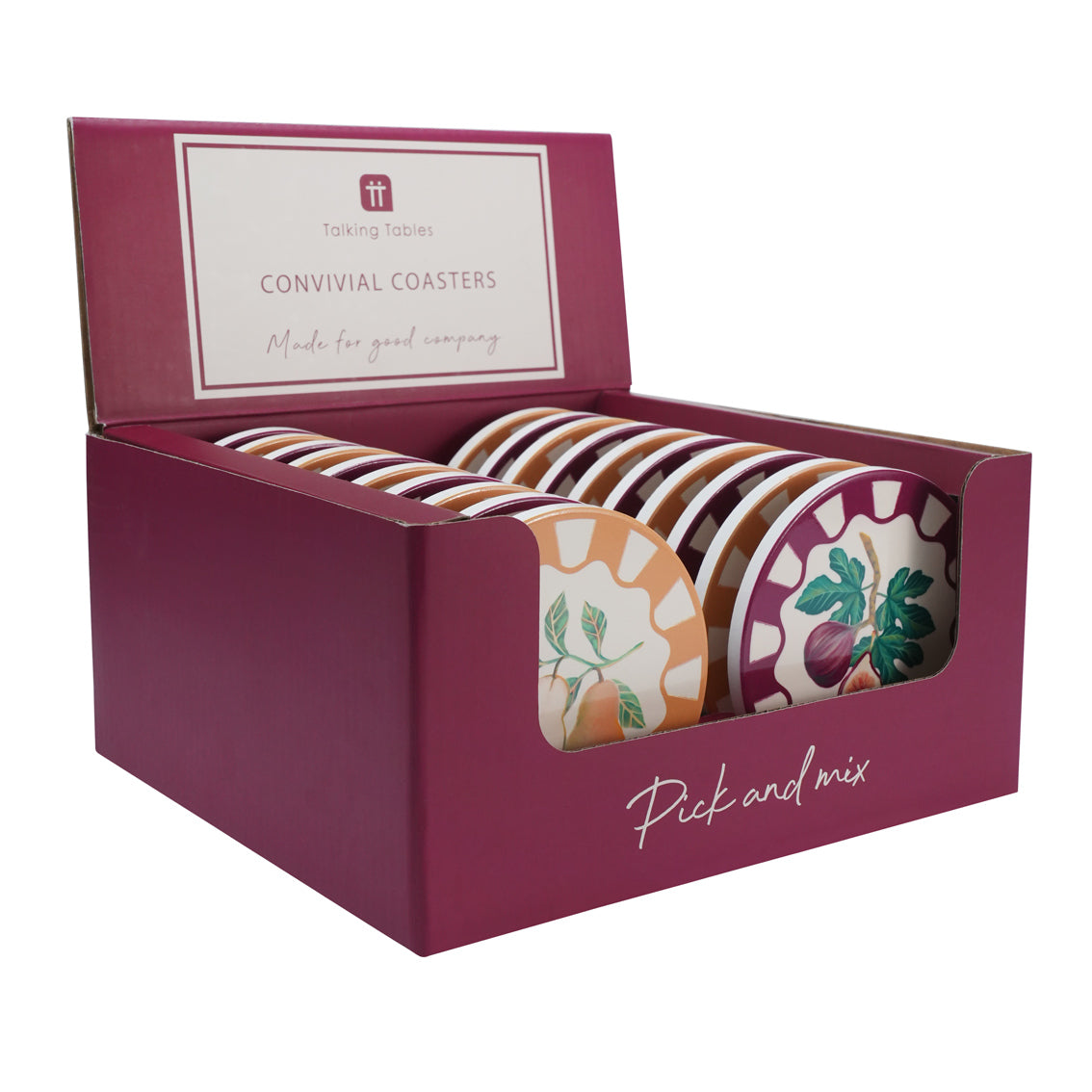 Autumnal Fruit Coasters - 20 Pack Display | Autumn Decor |