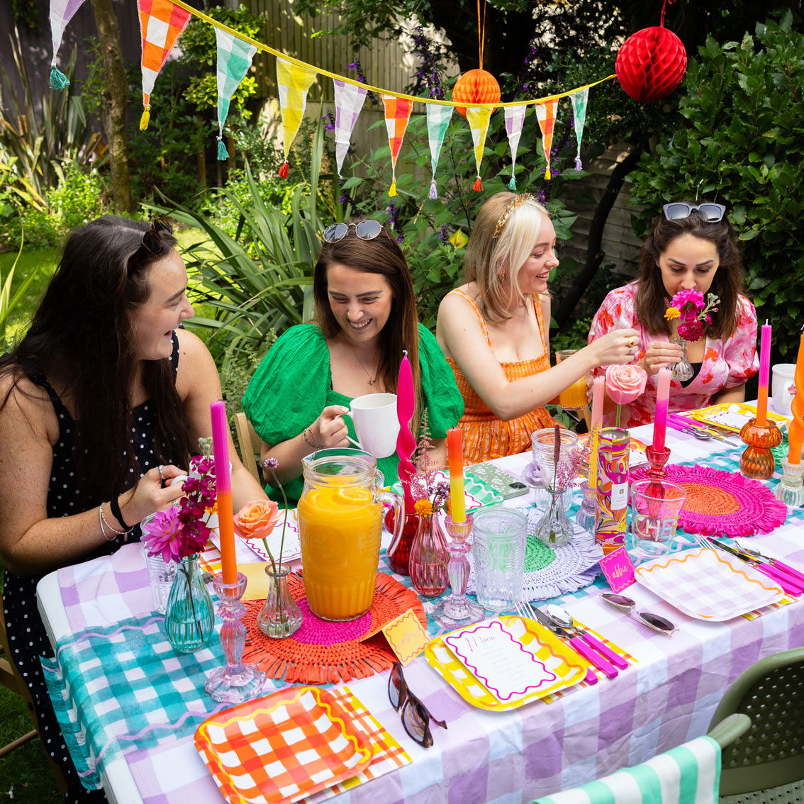 Green Gingham Table Runner - 2m  | Summer Tableware |