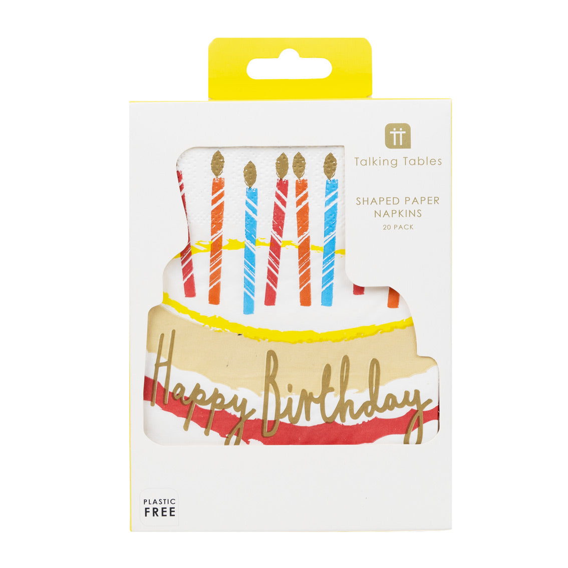 Birthday Cake Shaped Napkins - 20 Pack | Birthday Party |