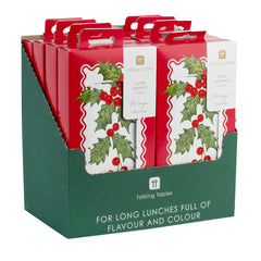 Holly Long Lunch Paper Napkins - 8 Pack Display | Christmas Decor |