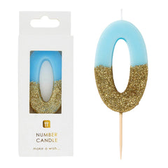 Blue Glitter Number Birthday Candles
