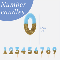 Blue Glitter Number Candle - 7