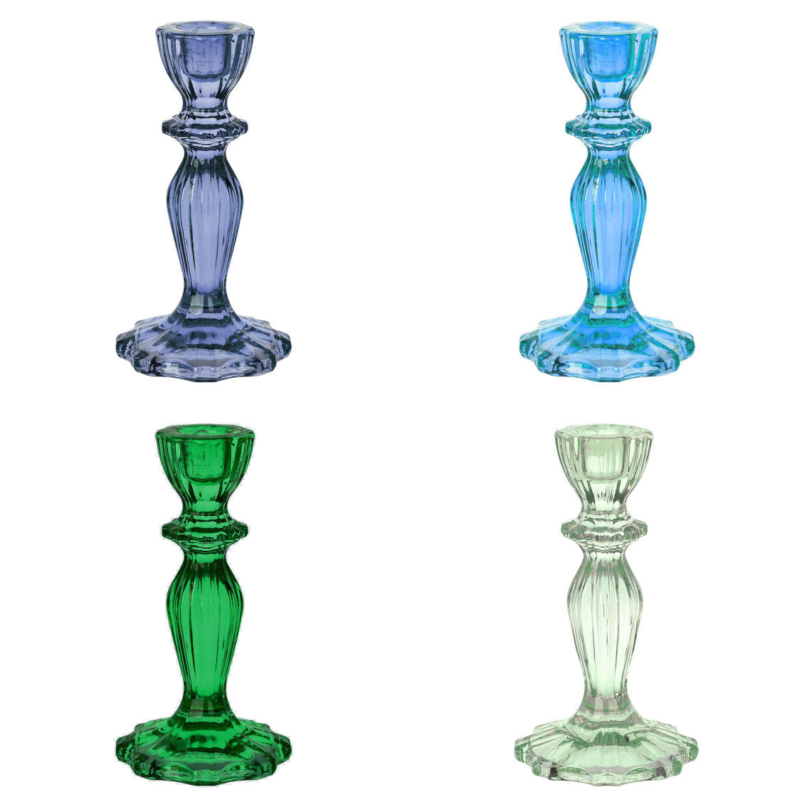 Glass Candle Holder Starter Set, Cool Colours | Summer Decor Gifts |