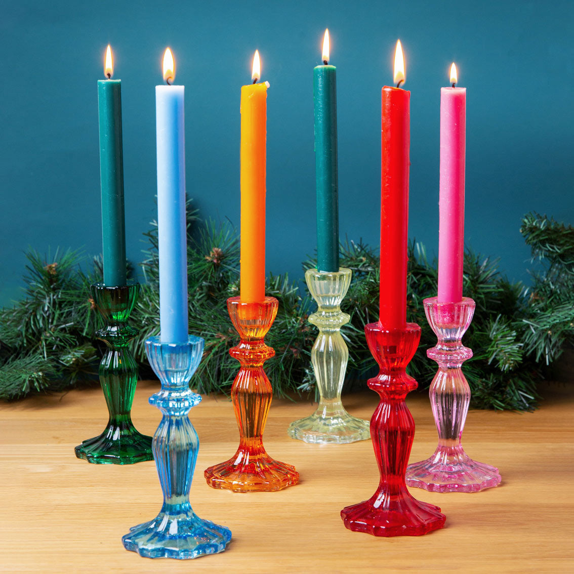 Blue Glass Candle Holder | Summer Gifts |