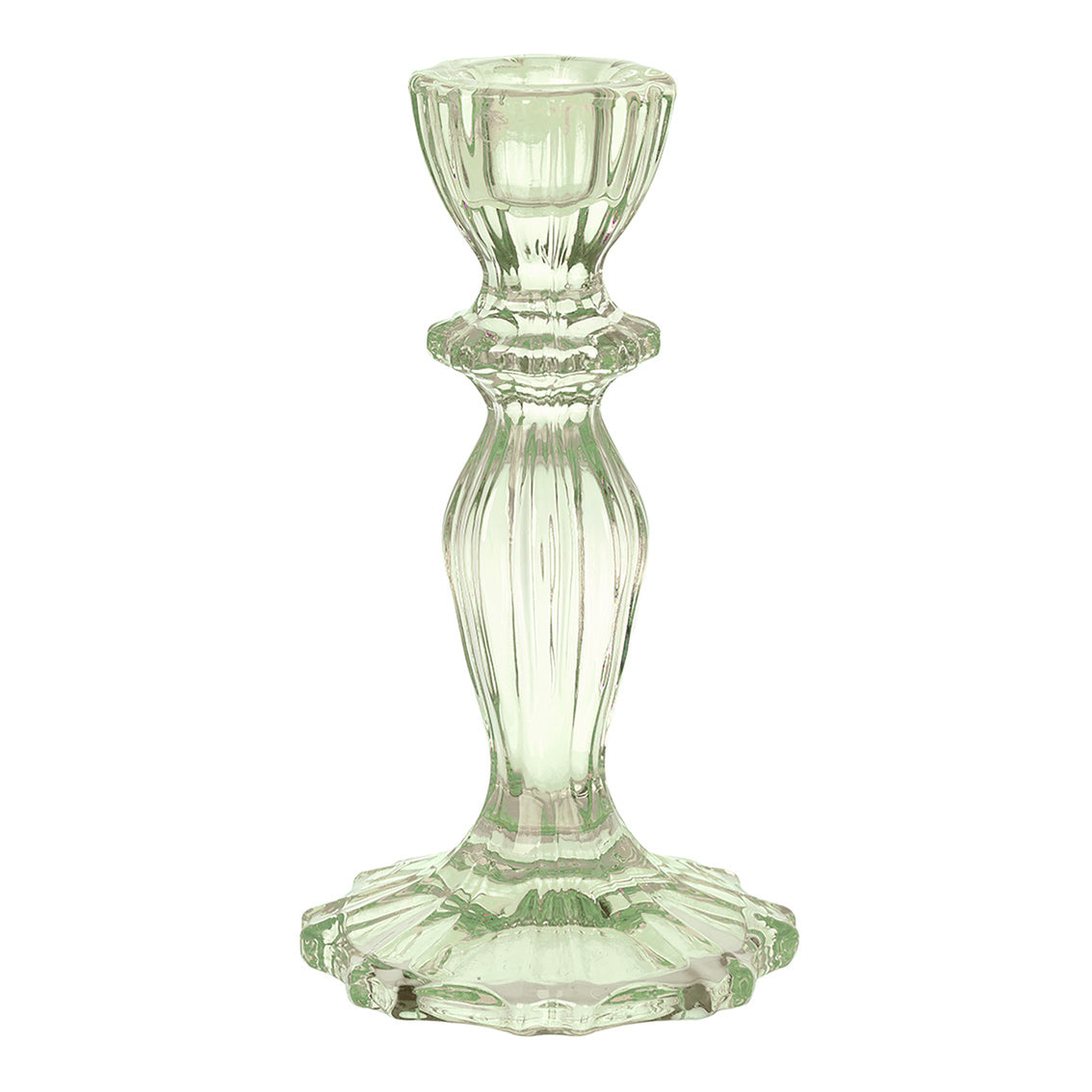 Green Glass Candle Holder | Summer Hosting Decor |