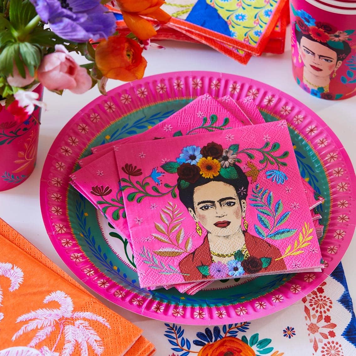Floral Boho Paper Plates - 24 Pack | Summer Party Supplies |