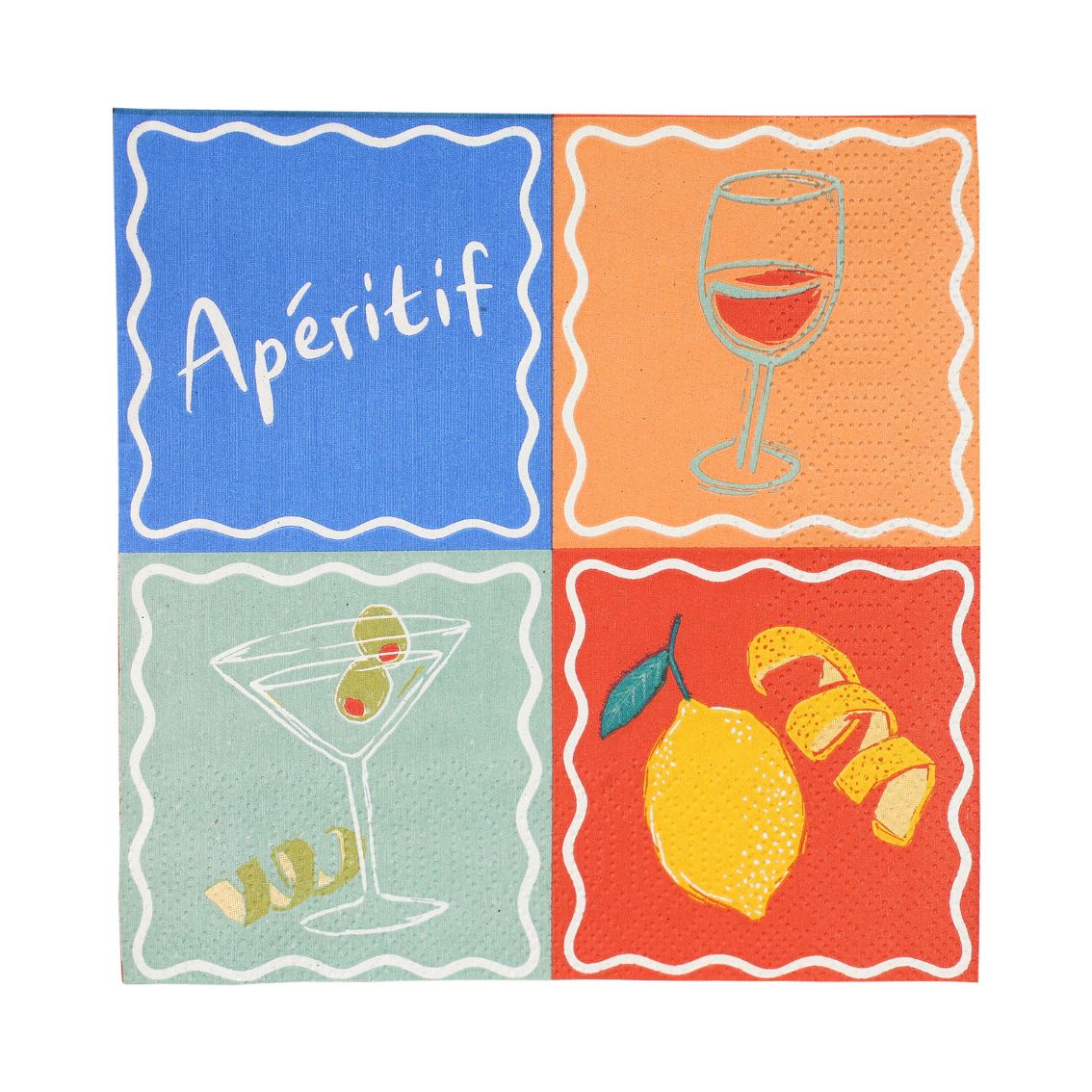 Aperitif Recycled Paper Cocktail Napkins - 20 Pack | Summer Decor |