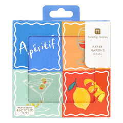 Aperitif Recycled Paper Cocktail Napkins - 20 Pack | Summer Decor |