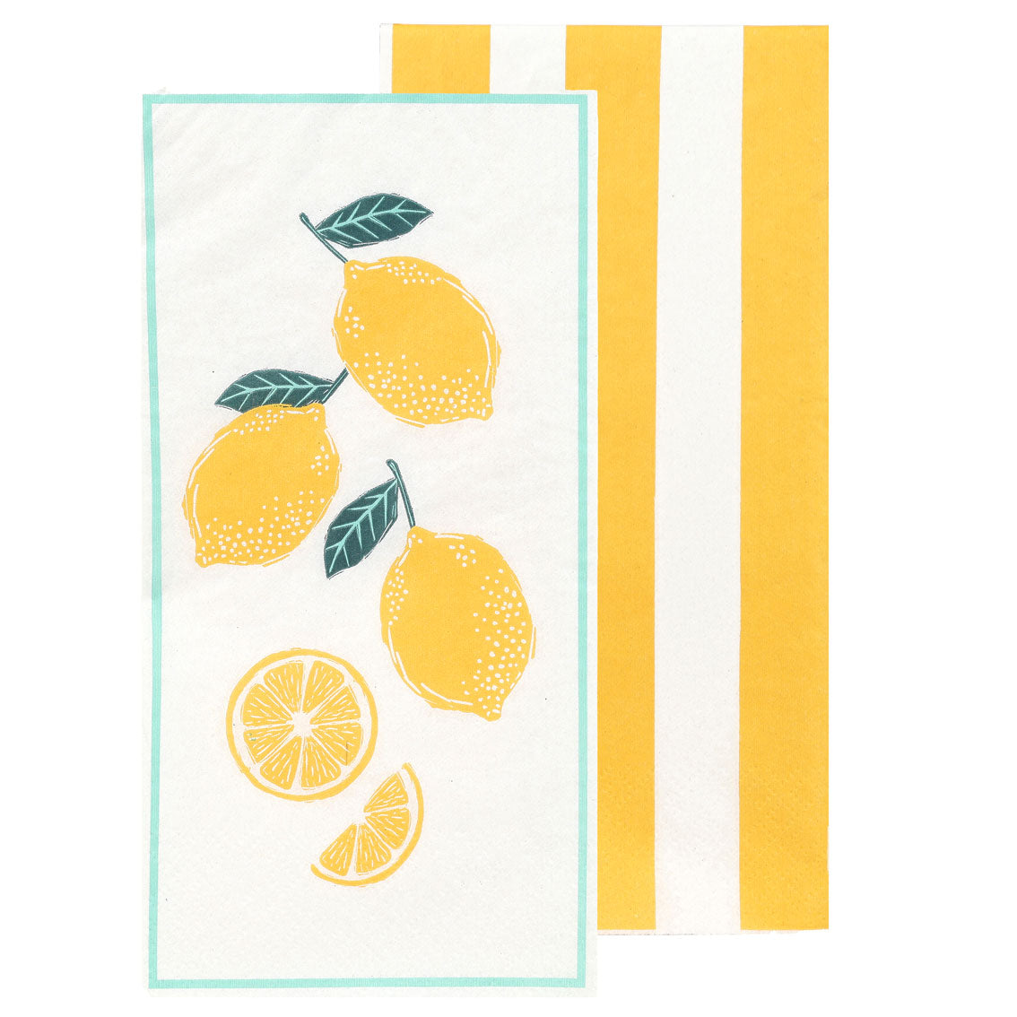 Lemon Long Lunch Paper Napkins - 8 Pack Display | Summer Napkins |