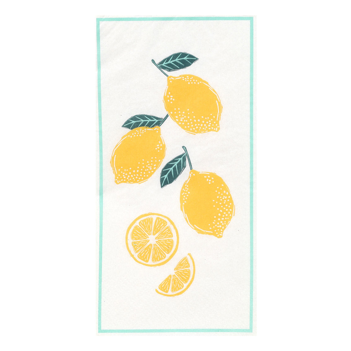 Lemon Long Lunch Paper Napkins - 8 Pack Display | Summer Napkins |