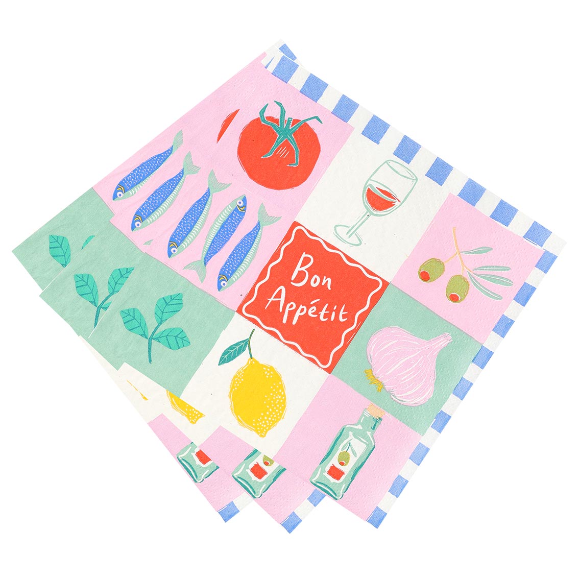 Bon Appetit Recycled Paper Napkins - 20 Pack | Summer Decor |
