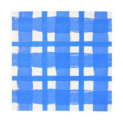 Blue & White Check Paper Napkins - 20 Pack | Summer Decor |