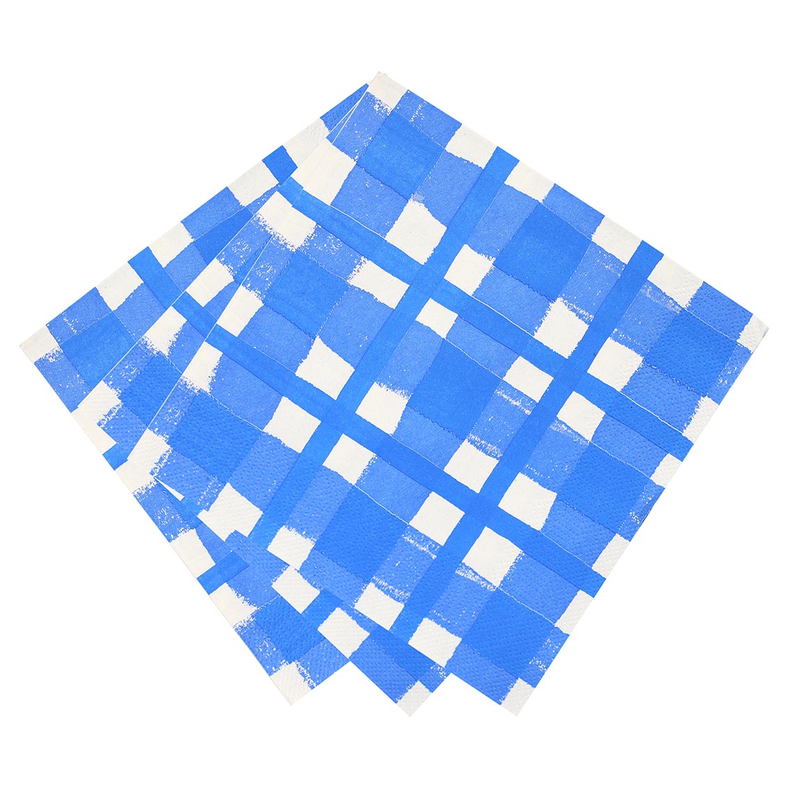 Blue & White Check Paper Napkins - 20 Pack | Summer Decor |