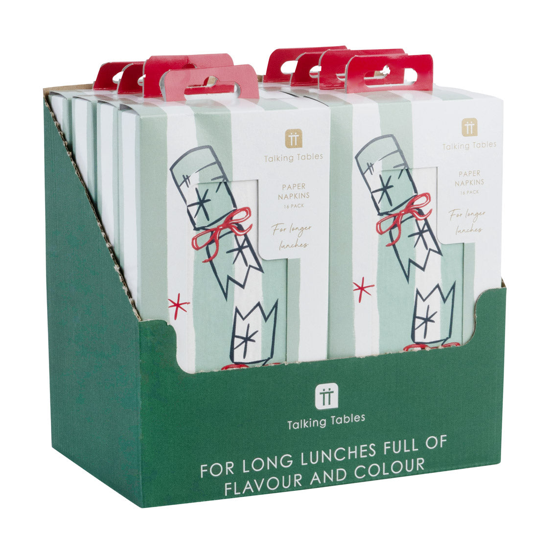 Christmas Icons Long Lunch Paper Napkins - 8 Pack Display | Christmas Decor |