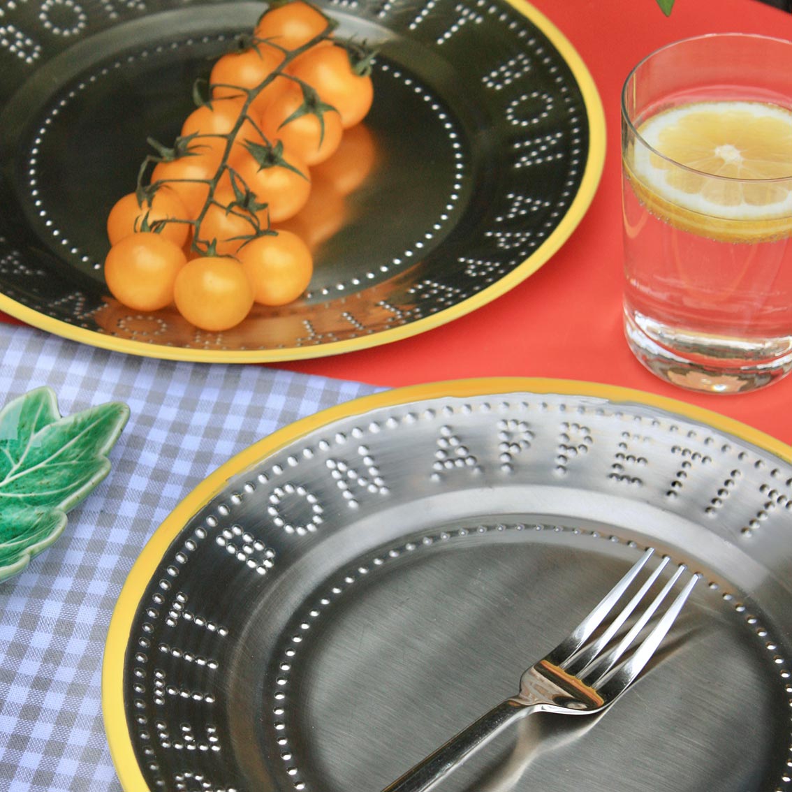 Bon Appetit Stainless Steel Reusable Plates Starter Set - 25cm | Summer Plates |