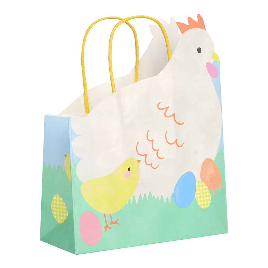 Hen Shaped Spring Paper Gift Bags - 6 Pack | Easter Decor |