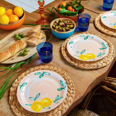 Citrus Fruit Recyclable Paper Plates - 12 Pack