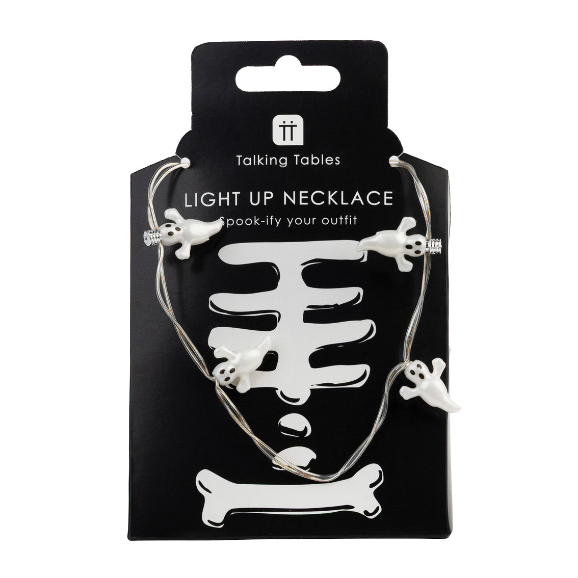 Halloween Ghost Light Up LED Necklace - 8 Unit Display | Halloween Decor |