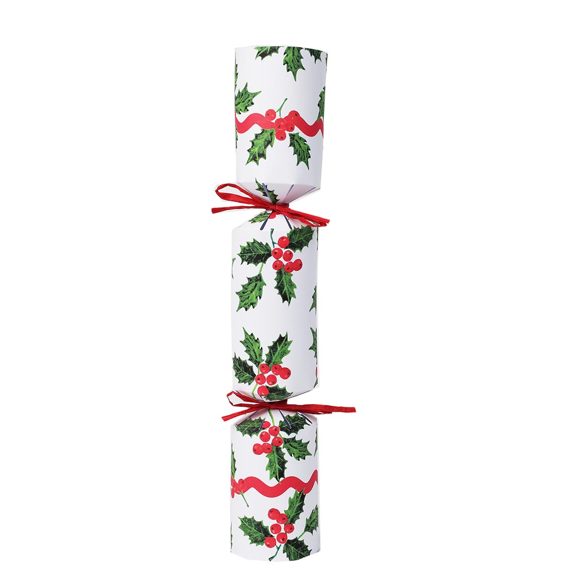 Holly White Christmas Crackers - 6 Pack |  Christmas Decor |