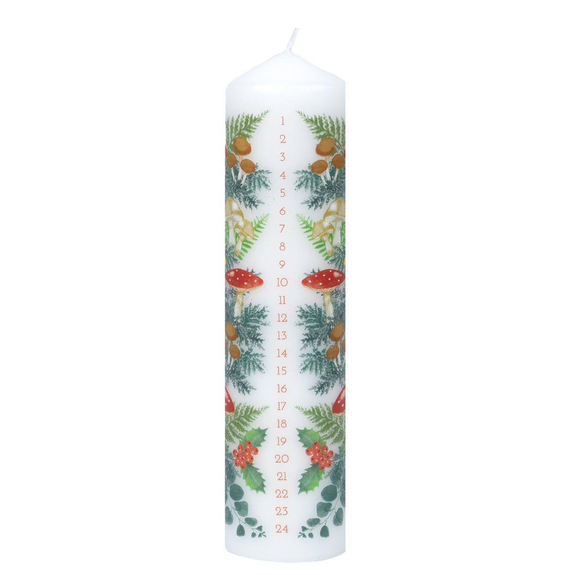 Forest Christmas Pillar Advent Candle | Holiday Countdown |