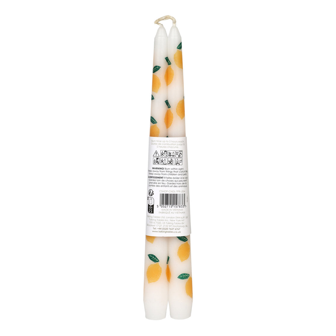Lemon Taper Dinner Candles - 2 Pack | Summer Gifts |
