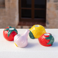 Hand-Painted Lemon Ceramic Candle Holder | Summer Gifts |