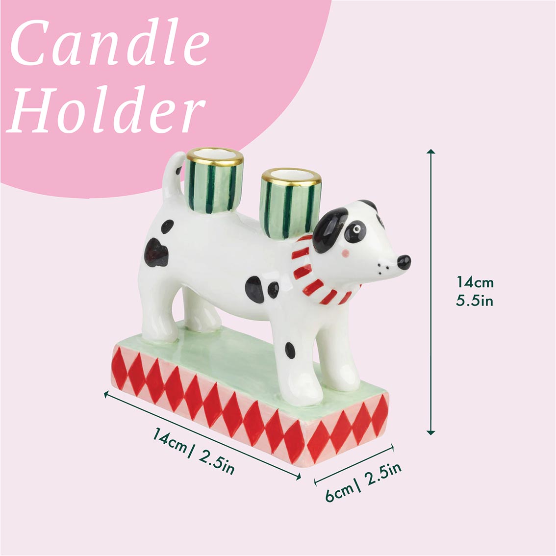 Hand-Painted Dog Candle Holder | Christmas Gifts |