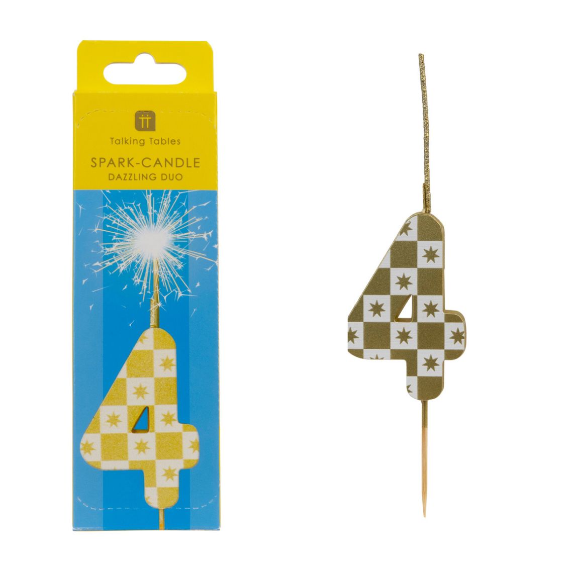 Gold Duo Sparkler Number Birthday Candles