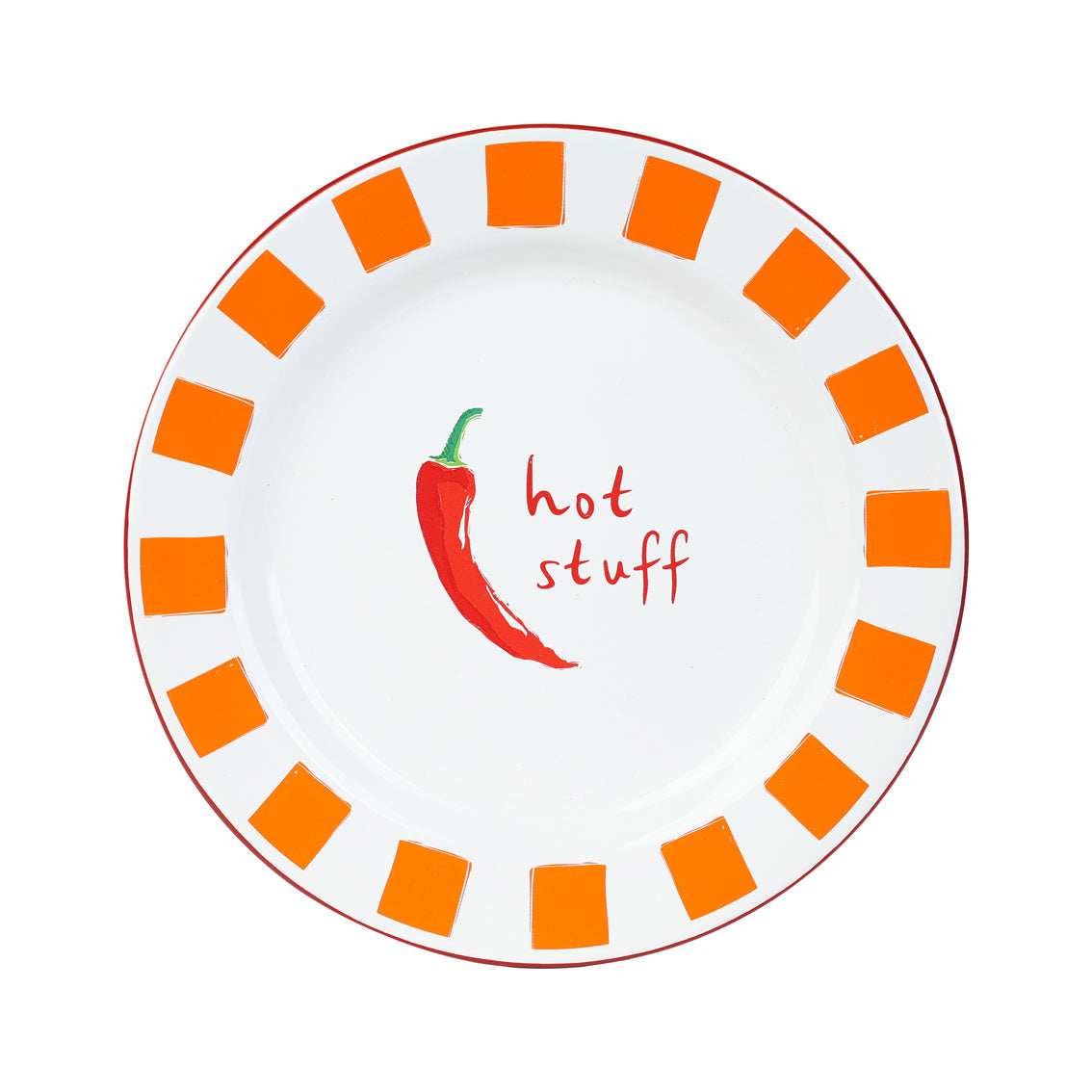 Chilli Enamel Plate - 20cm | Summer Dinner Plates |