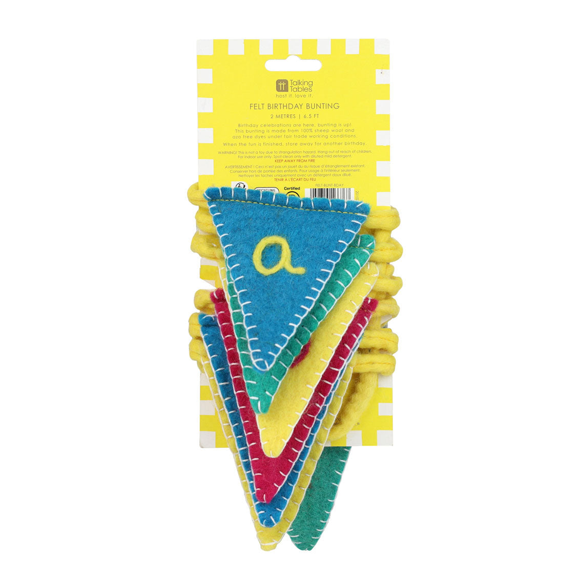 Happy Birthday Felt Bunting - 2m | Birthday Decor |