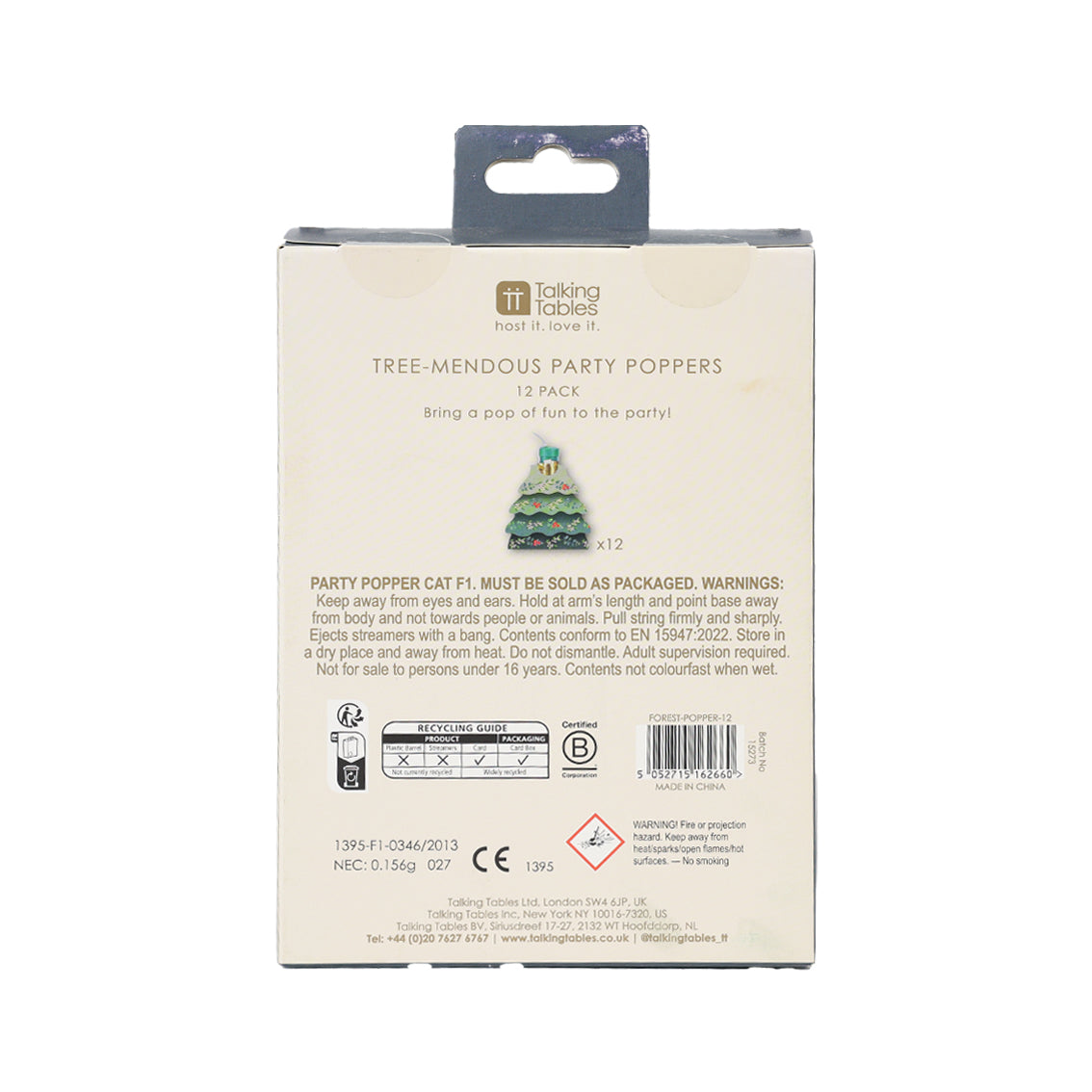 Christmas Tree Poppers - 12 Pack | Christmas Decor |