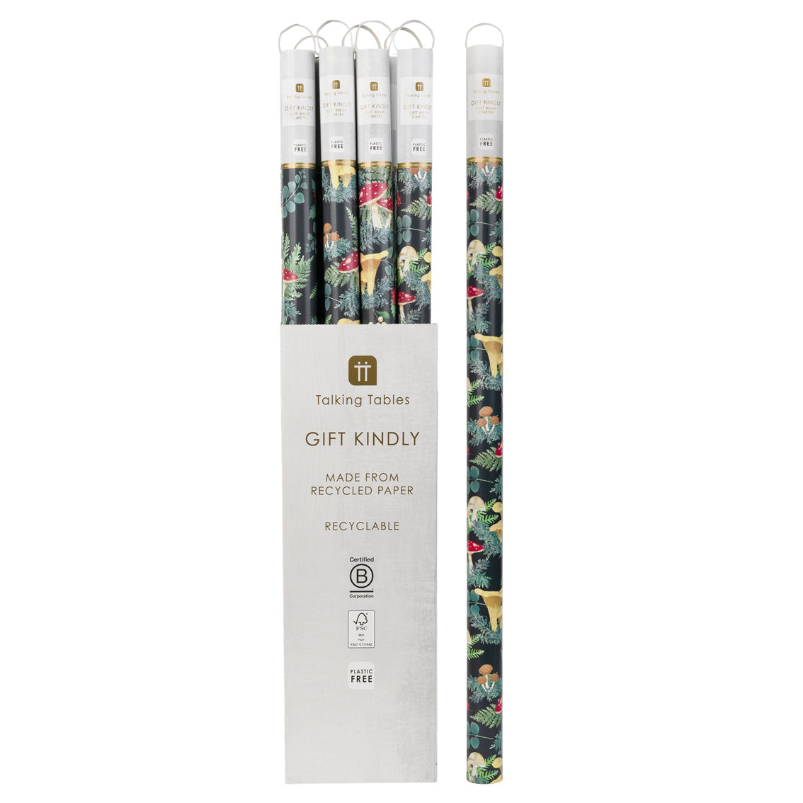 Forest Green Recycled Christmas Wrapping Paper - 3m - 16 Unit Display